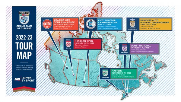 Grand Slam of Curling_2022-23 Tour Map